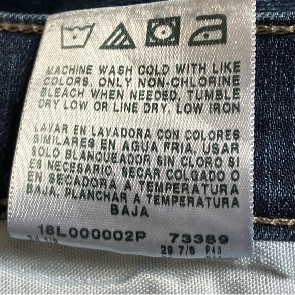 LEE Women’s Relaxed Fit Straight Leg Mid Rise Dark Blue Jeans SZ 10P Petite - Picture 10 of 10